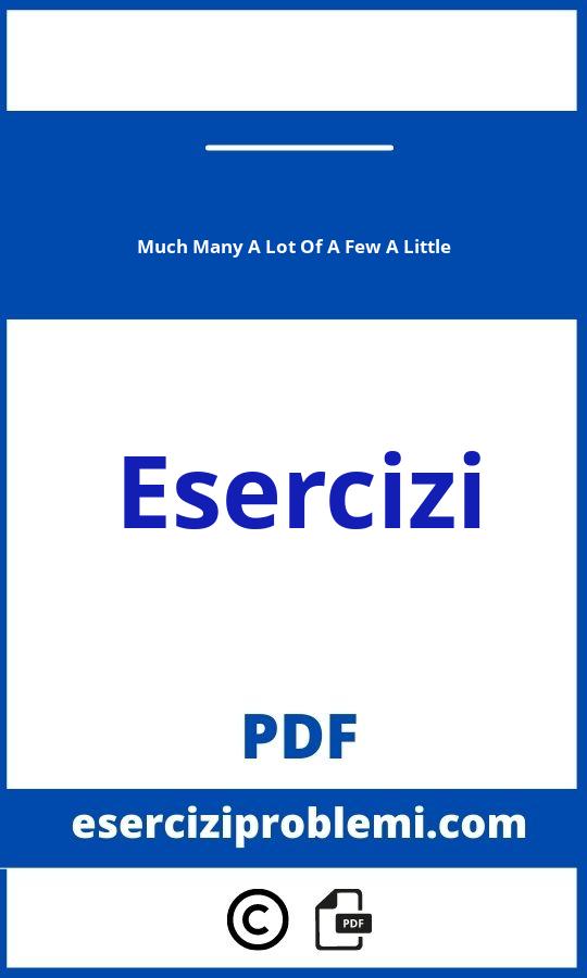 Esercizi Much Many A Lot Of A Few A Little Pdf