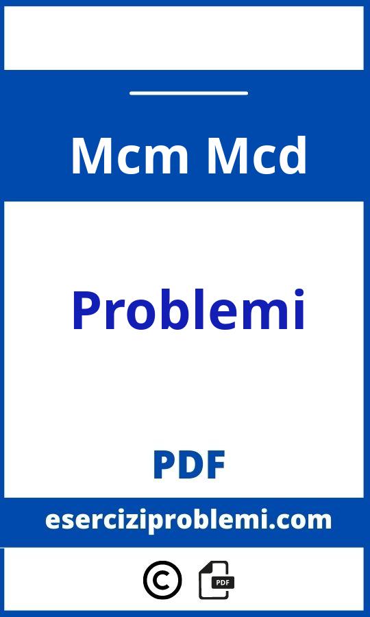 Problemi Mcm Mcd Con Soluzioni